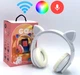 Наушники Bluetooth со светящимися RGB ушками, микрофон, белый - изображение 1