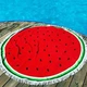 Круглое махровое полотенце - пляжный коврик - плед 3 в 1 Сolorful 150 см красный Арбуз tr_009_ar - изображение 1