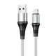 USB кабель для iPhone с разъемом Lightning HOCO X50 Excellent charging data cable (2,4 А, 1m). Silver - изображение 4
