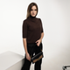 Кофта RI collection з горлом та коротким рукавом XL Шоколад - изображение 1