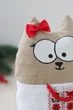 Интерьерная игрушка ручной работы Madana Studio высота 30см "Парочка котов в вышиванках" - изображение 3