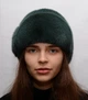 Женская шапка из натурального меха норки на вязаной основе Меховой Стиль Лобик 54-60 Изумрудный (132/T) - изображение 2