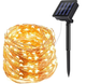 Гірлянда вулична для дерев та веранд led крапля роси solar від сонячної батареї 200 led 20 метрів - зображення 1