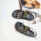 Модные женские босоножки на платформе черные с цепями и шипами Fashion A08 37 - изображение 4