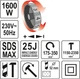 Перфоратор-отбойник сетевой Yato SDS-MAX 1600 Вт YT-82135 - изображение 6