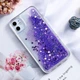 Чехол Glitter для Iphone 11 бампер жидкий блеск Фиолетовый - изображение 2