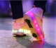 Роликовые кроссовки для девочек с LED подсветкой бежевые с розовым на 2-х колесах (LR 1227) 39(25см) - изображение 2
