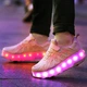 Роликовые кроссовки для девочек с LED подсветкой бежевые с розовым на 2-х колесах (LR 1227) 39(25см) - изображение 5
