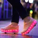 Роликовые кроссовки для девочек с LED подсветкой бежевые с розовым на 2-х колесах (LR 1227) 39(25см) - изображение 6