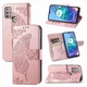 Чехол UniCase Butterfly Pattern для Motorola Moto G10 / Moto G20 / Moto G30 - Rose Gold - изображение 4