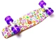 Скейтборд Пенни борд Penny Board 22" VIOLET FLOWERS Цветы Светящиеся колеса - изображение 4