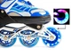 Роликовые коньки детские раздвижные Skate Inline BLUE размер 34-37 Синие передние колеса СВЕТЯТСЯ - изображение 4