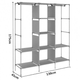 Складной каркасный тканевый шкаф Storage Wardrobe 88130 шкаф на три секции 130*45*175 коричневый - изображение 4