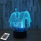 3D светильник с пультом и аккумулятором 3D Lamp Сказочный домик (LP-2479) - изображение 1
