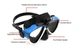 Маска для дайвинга с креплением для GoPro Telesin GP-DIV-GS2 Blue-White - изображение 6