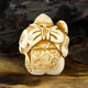 Статуэтка Нэцкэ Эбису с веером Netsuke Гипс 4.7x4x3.9 см Бежевый (12718) - изображение 3