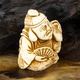 Статуэтка Нэцкэ Эбису с веером Netsuke Гипс 5.2x4.6x3.2 см Бежевый (00651) - изображение 2