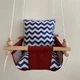 Детская качеля Infancy Синий зигзаг, Бордовая основа - изображение 5