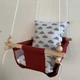 Детская качеля Infancy Облака на белом, Бордовая основа - изображение 3