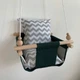 Дитячий гойдалка Infancy Сірий зигзаг , Зелена основа - зображення 5