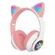 Беспроводные наушники с кошачьими ушками LED подсветкой Bluetooth CATear VZV-23M Розовый - изображение 1