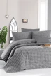 Покрывало стеганое с наволочками Enlora Home Karira K.Gri темно серый 240*225 (svt-2000022262934) - изображение 1