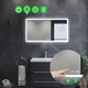 Прямоугольное зеркало с LED подсветкой 70 на 60 см, с двумя сенсорами, часами и подогревом, модель Simphony La Mir (Simphonyg06) - изображение 2