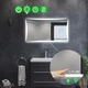 Прямоугольное зеркало с LED подсветкой 80 на 70 см, с двумя сенсорами, часами и подогревом, модель Amado La Mir (Amadog50) - изображение 2
