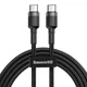 Кабель Baseus Cafule PD2.0 60Вт Type-C cable 20В 3A 2 м Gray/Black - изображение 1