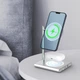 Беспроводное зарядное устойство 2 в 1 MagSafe док станция Magnetic Wireless Charging Stand для iPhone 12, 12 Pro, 12 Pro Max, 12 Mini, 13 AirPods Серебристый + Блок питания QC 3.0 - изображение 3