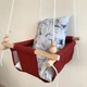 Детская качеля Infancy Журавли, Бордовая основа - изображение 5