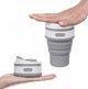 Складная силиконовая чашка Collapsible Coffe Cup 350 ml Серая - изображение 4