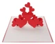 3D открытка Shishi "Сердца" 15,5 х 15,5 см красная - изображение 1