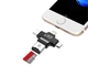 Кардридер адаптер BauTech 4 в 1 OTG USB-A Type-C microUSB Lightning для MicroSD TF універсальний Чорний (1009-106-00) - зображення 2