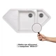 Кухонная мойка Lidz 1000x500/225 WHI-01 (LIDZWHI011000500225) из качественного искусственного камня отменное качество и дизайн врезная с основной и дополнительной чашами и небольшим крылом - изображение 3