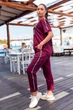 Костюм KHAN женский прогулочныйна резинке бордового цвета 50 XL - изображение 4