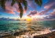 Фотообои флизелиновые DecoArt Закат на пляже 254 x 184 см 2 сегмента (11748-V4) - изображение 1
