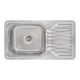 Кухонна мийка 760х420 Lidz 7642 0,8 мм Micro Decor (LIDZ764208MICDEC) нержавіюча сталь - зображення 1