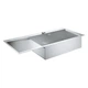 Мойка для кухни GROHE из нержавеющей стали Sink K1000 1160x520мм прямоугольная врезная матовая 0.7мм с сифоном 31582SD0 - изображение 1
