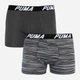Набор трусов-боксеров мужских Puma Spacedye Stripe Boxer 2P 501002001200 2 шт S Черные с серым (8718824805245) - изображение 1