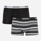 Набор трусов-боксеров мужских Puma Worldhood Stripe Trunk 2P 501004001200 2 шт L Серый с белым и черным (8718824805580) - изображение 1