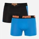 Набір трусів-боксерів чоловічих бавовняних Puma Statement Boxer 2P 501006001030 2 шт L Чорні з синім (8718824805788) - зображення 1