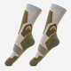 Набор мужских носков HEAD Hiking Crew 2P Unisex 781001001-159 43-46 2 пары Серый/Зеленый (8718824473680) - изображение 3