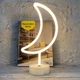 Неоновый светильник ночник Луна, Месяц настольная декоративная Neon Decoration Lamp Moon - Желтый - изображение 2