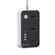 Фільтр живлення ColorWay CW-CHU34PDB 3 розетки, 4 USB (Type-C PD20W + 3USB QC3.0), 2 м, чорний - зображення 3