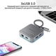USB-C хаб 6-в-1 Promate Nexus-C USB-C PD/HDMI/3xUSB 3.0/RJ45 Grey (nexus-c.grey) - изображение 5