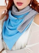 Шарф "Эдинбург" большой MyScarf теплый one size ярко голубой с серой подкладкой - изображение 1