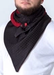 Шарф мужской "Эдинбург" большой MyScarf теплый one size черный стеганный с красной подкладкой - изображение 2