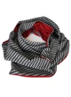 Шарф "Эдинбург" большой MyScarf теплый one size бело-черный с красной подкладкой - изображение 2