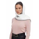 Шарф женский "Эдинбург" большой MyScarf теплый one size белый с серой подкладкой на пуговице - изображение 2